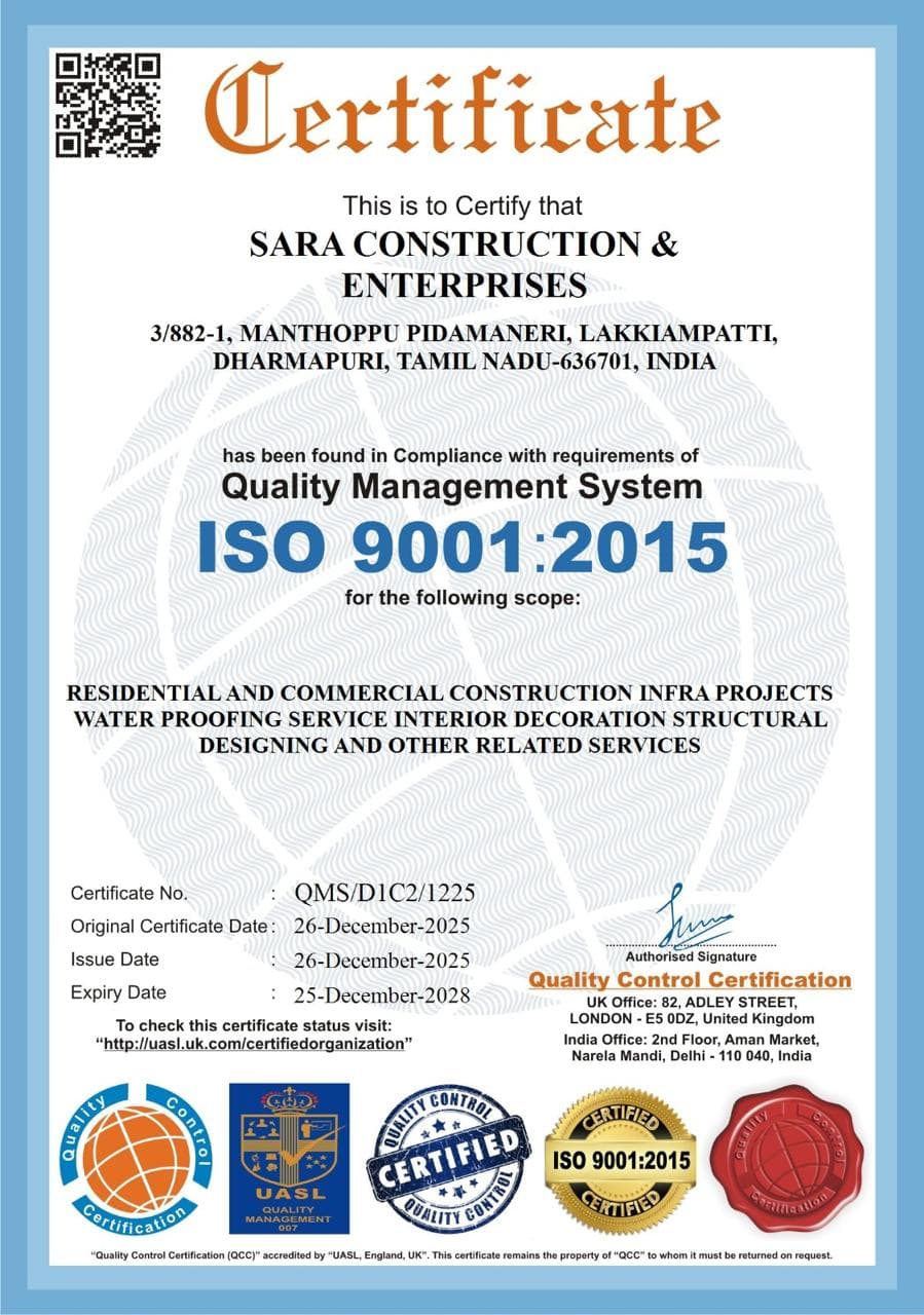 ISO Certification — SARA Construction